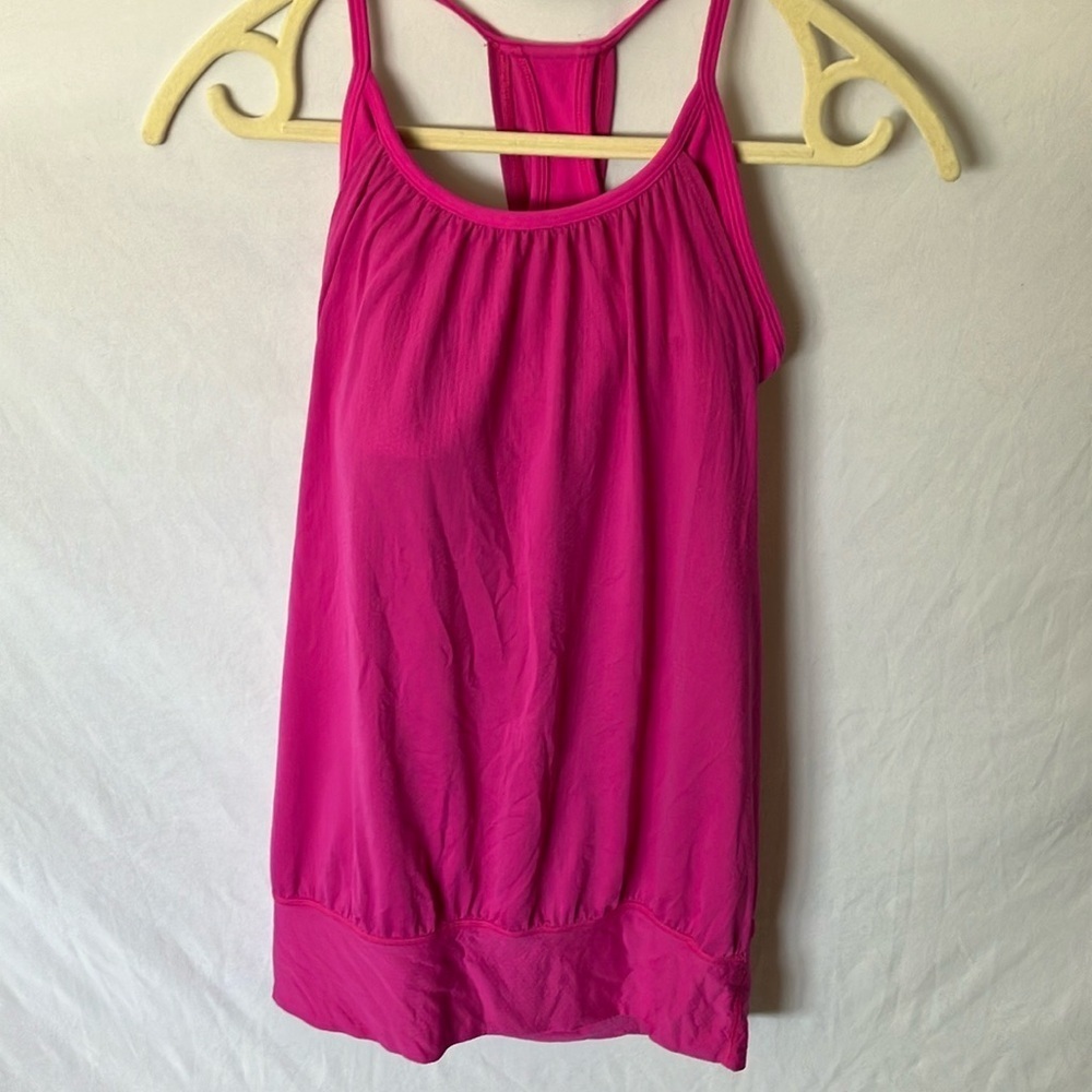 Lululemon: Pink No Limit  Racerback 2 in 1 Built in Sport Bra- 4